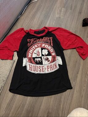 'House of Pain' Black & Red Raglan Tee